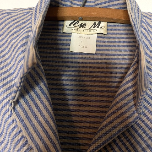 Vintage Ilse M 70s Midi Flared Striped Dress Size 8 - Picture 5 of 8